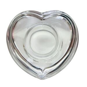 Orrefors Amour Heart Shaped Crystal Glass Votive Candle Holder